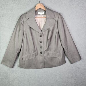 Suit Studio Blazer Brown Structured Career Jacket 14W Workwear Chic